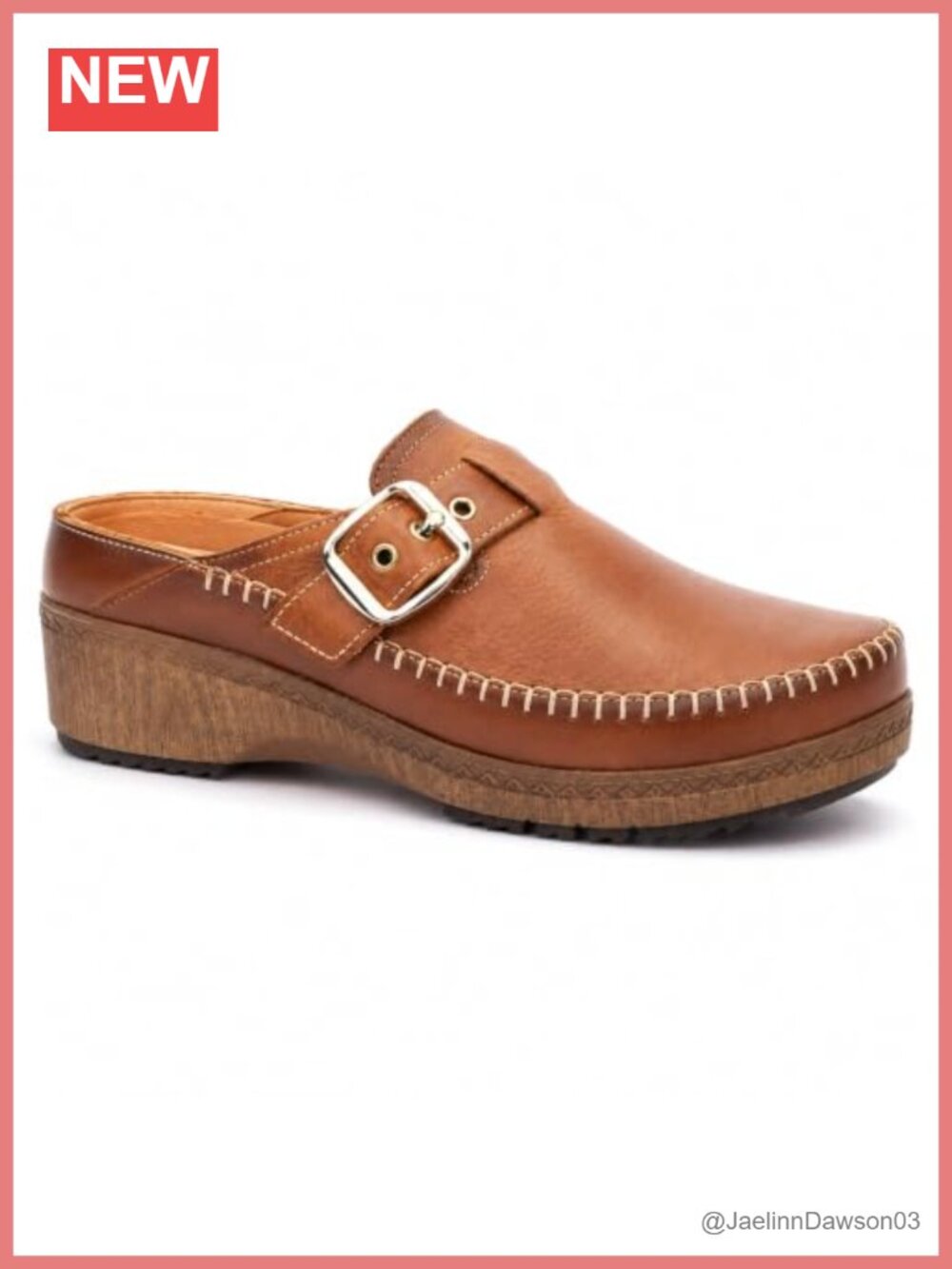 Women's Leather Mules & Clogs Comfortable Buckle Slip-On